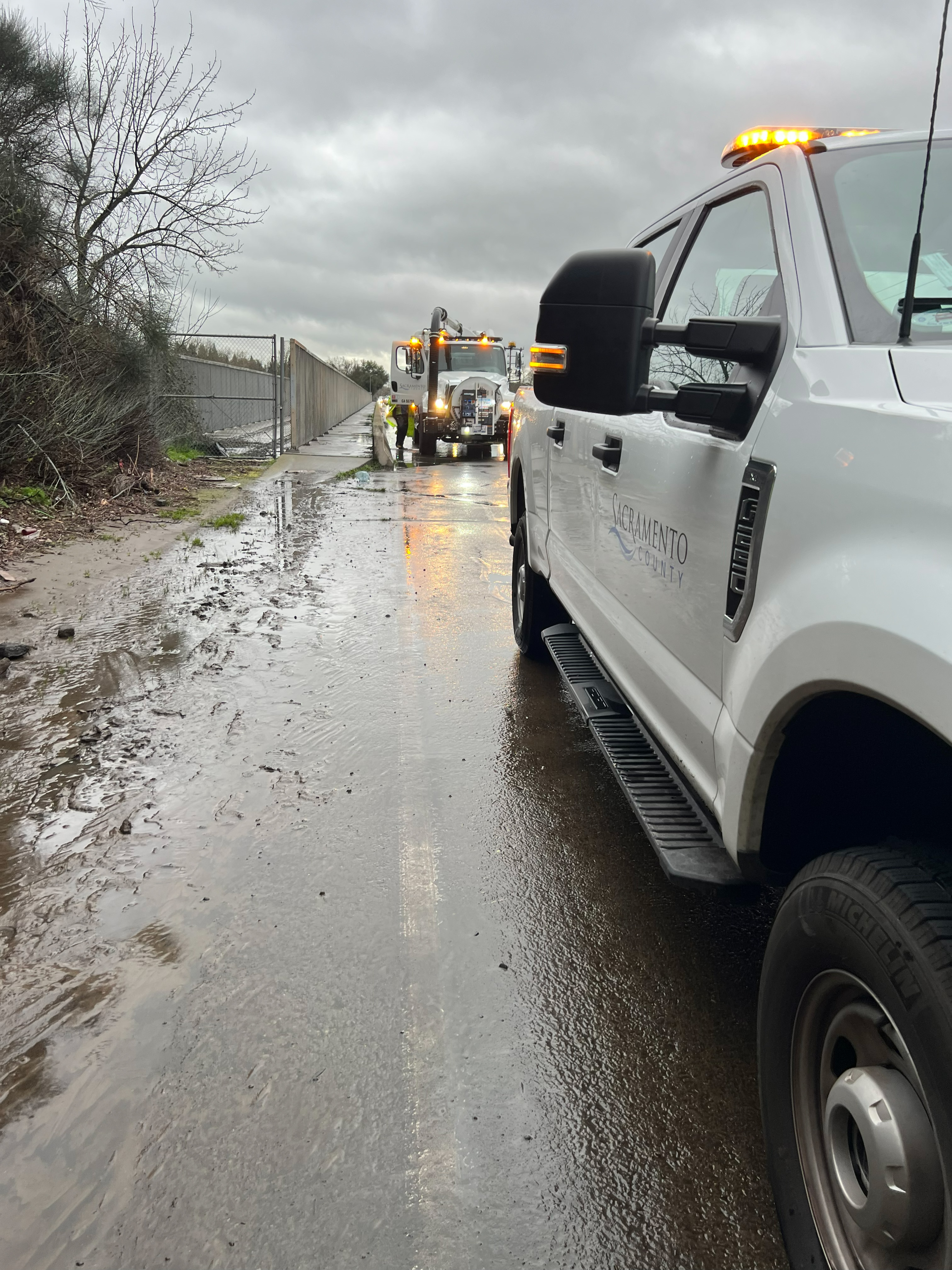 Crews Clearing Drain