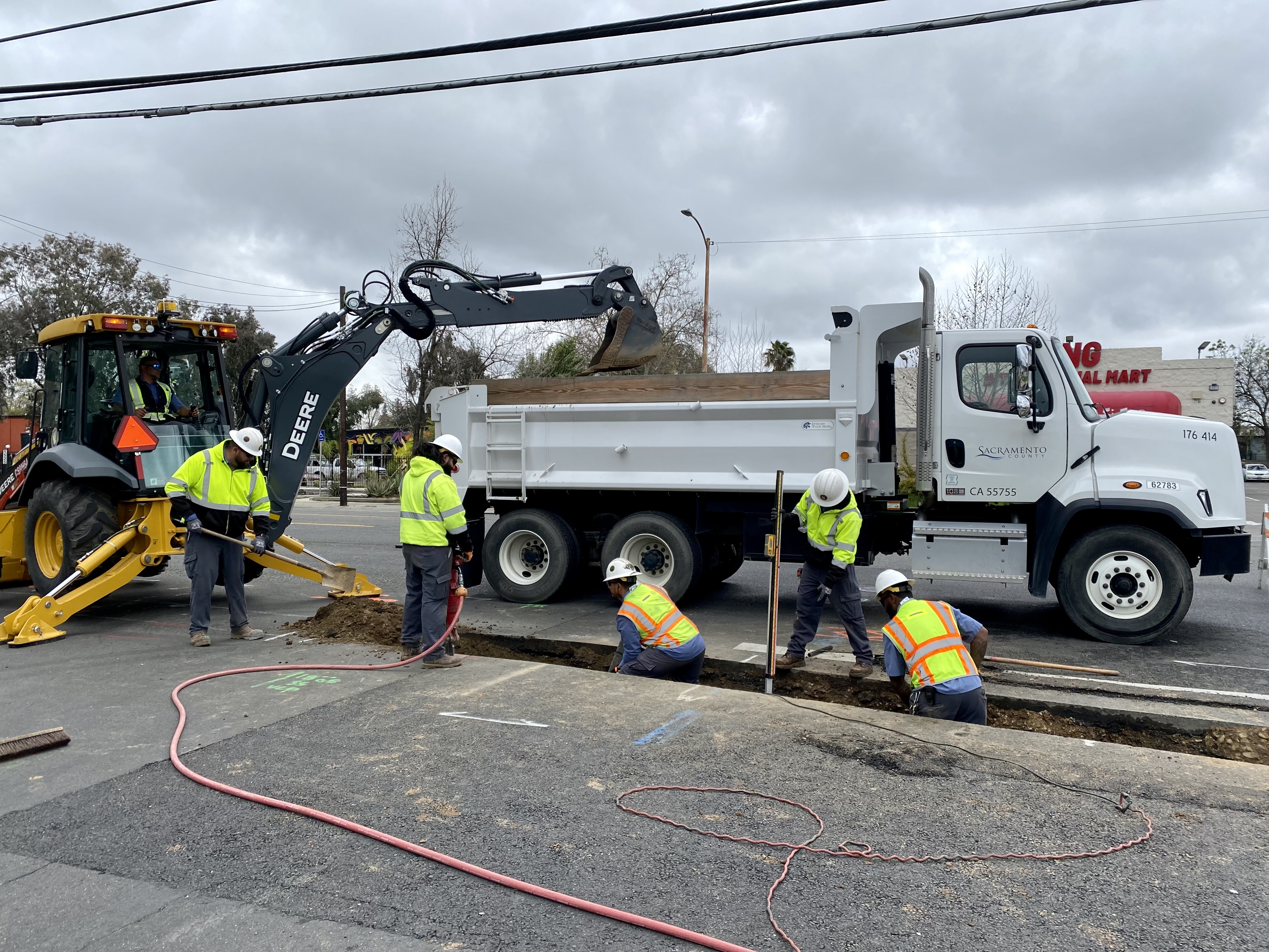 Crews Digging Trench