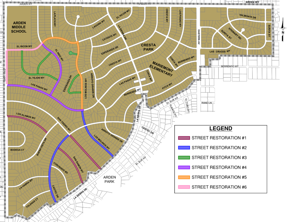 Map of Phase 4 5 and 6 areas recieving street restoration
