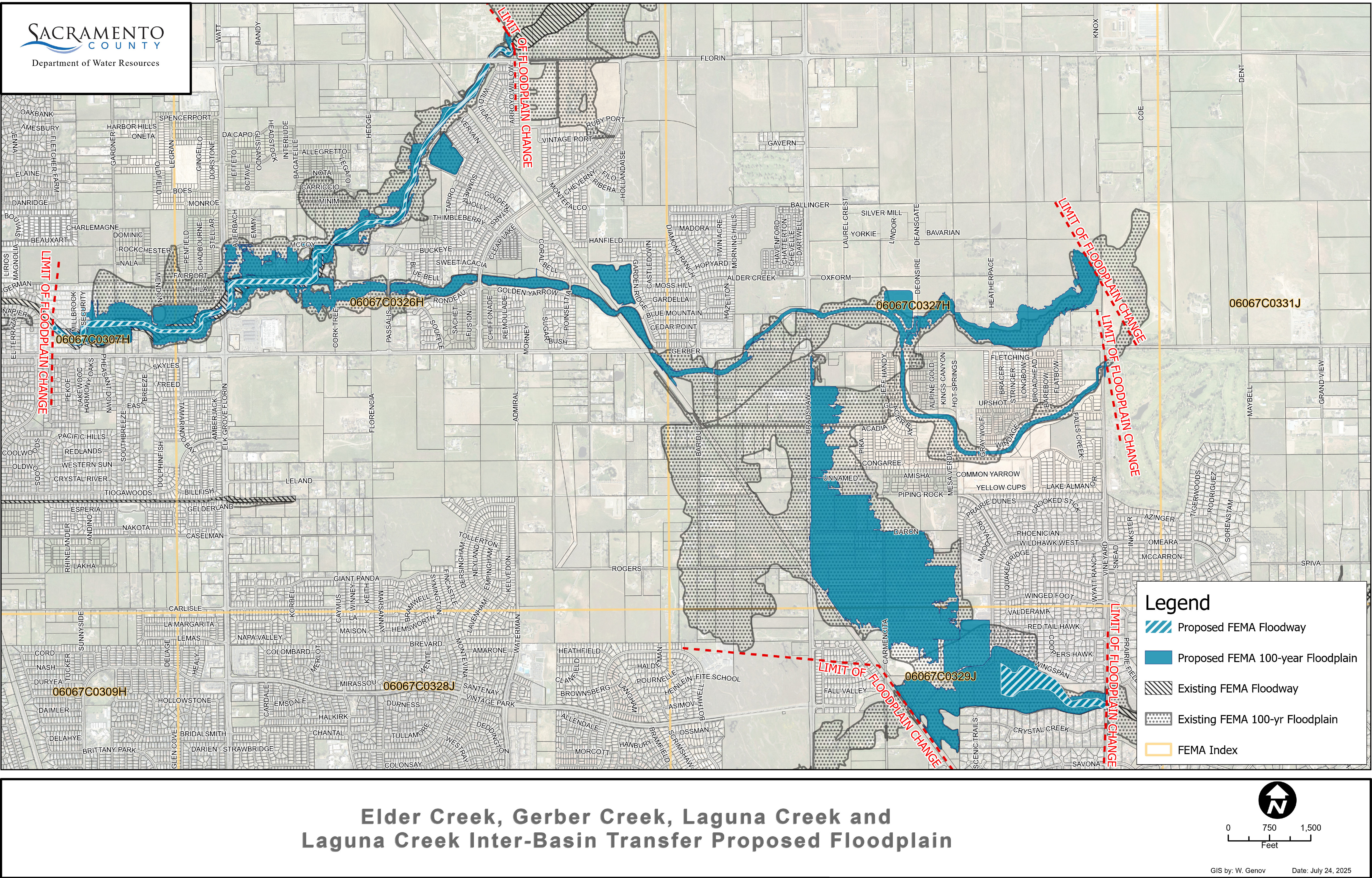 Map of the Elder Creek, Gerber Creek, Laguna Creek and Laguna Inter-Basin Transfer area
