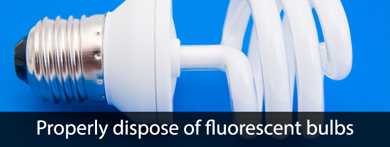 PROPERLY DISPOSE OF FLUORESCENT BULBS